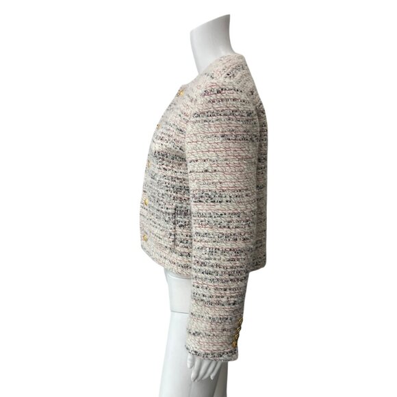 $3950 Celine Ivory Multi Wool Collarless Jacket size FR 38/6 - Picture 6 of 9